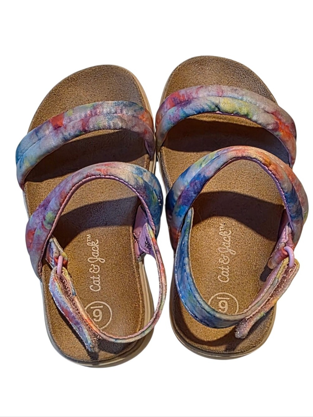 Cat & Jack Kids' Tie-Dye Multicolor Sandals - Pink, Blue, Purple, Yellow